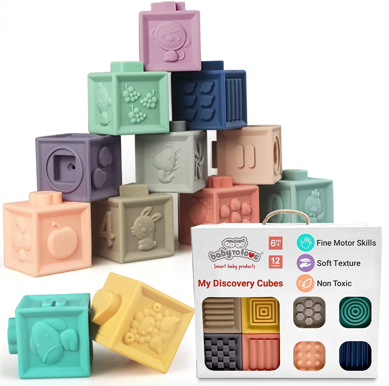 12 Cubos suaves educativos