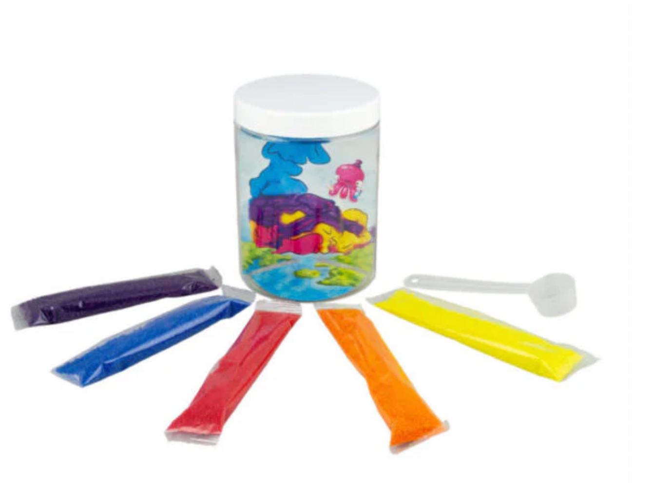 Set de arena hidrofóbica 5 colores y acuario